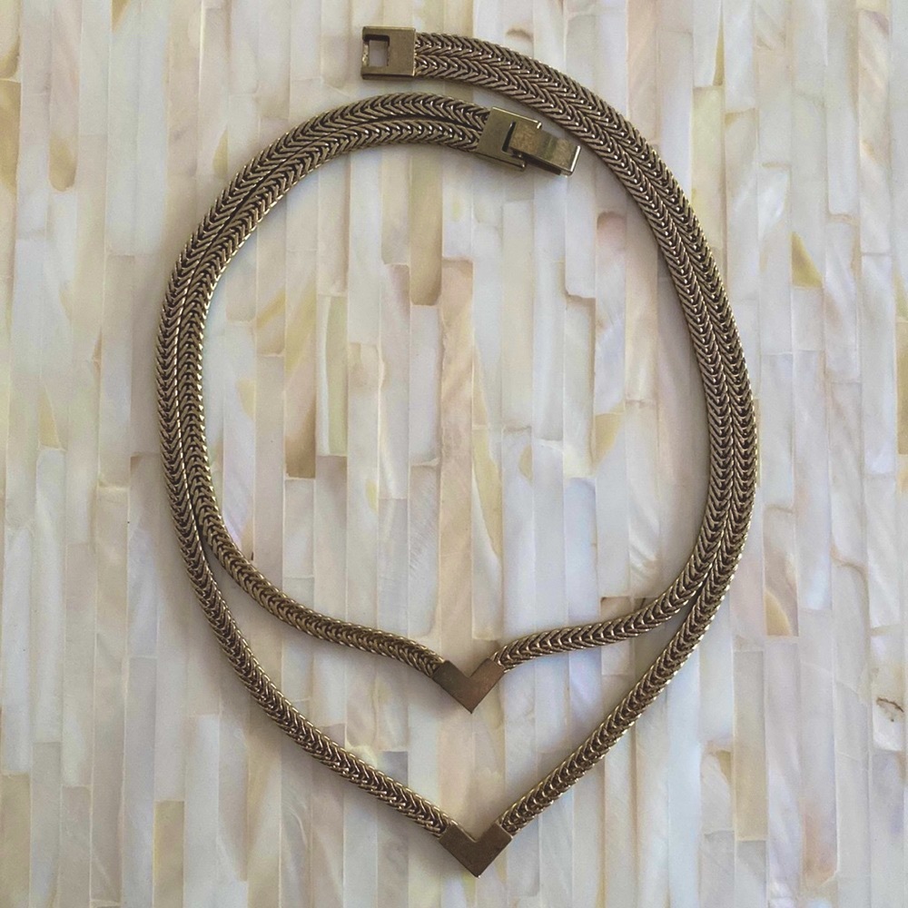 Gold antique inspired double choker. Worn once!